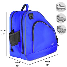 WOLT Ice Skate Bag - Roller Skate Bag, Inline Skate Bag with Adjustable Shoulder Strap for Both Youth and Adults.blue