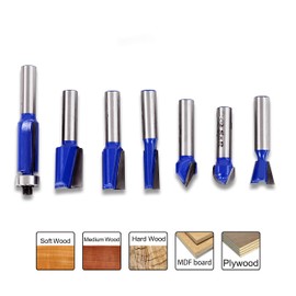 S&R High Performance Milling Cutter Set 12 Pieces, Industrial Quality Wood Cutter for Hard and Soft Wood with Wooden Case, Milling Bit Set, Shank 8 mm, Hardened Tungsten Carbide Carbide Cutting, YG8