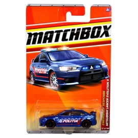 Matchbox 2010 MBX Emergency Response Series 1:64 Scale Die Cast Car #57 - Dark Blue 4-Wheel Drive High Performance Police/Politia Car Mitsubishi Lancer Evolution X