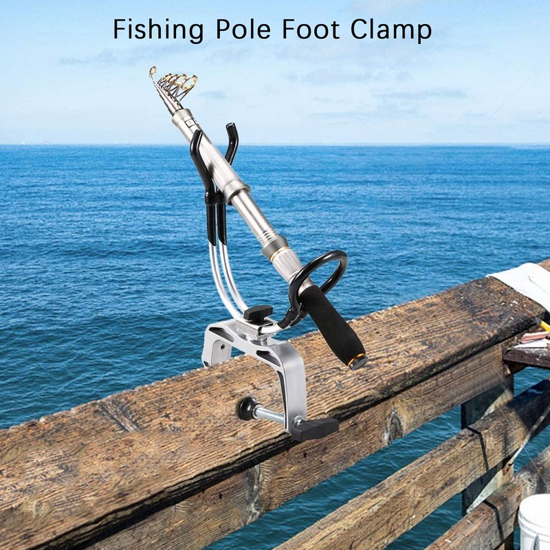 Aluminum Alloy 360 Degree Adjustable Boat Rods Holder Fishing Pole
