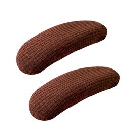 Office Chair Armrest Covers, 2 Pieces Thickened Office Computer Chair Armrest Protect Covers & Elastic Band Chair Arm Sleeves (Brown-1pair)
