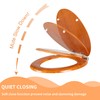 Angel Shield Wood Veneer Natural Toilet Seat with Quiet Close,Easy
