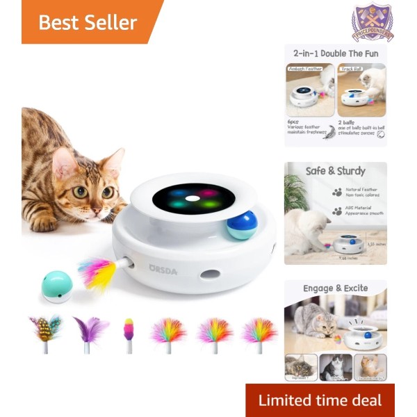 Unbranded 2in1 Interactive Cat Toy Plastic 7.68" Dual Power Auto