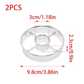 Pocoxll 2 Pcs Stainless Steel Donut Cutter, 3.86 Inch Doughnut Cutters with Center, Baking Tools for Mousse, Bagels, Cookie and Biscuits (Silver)