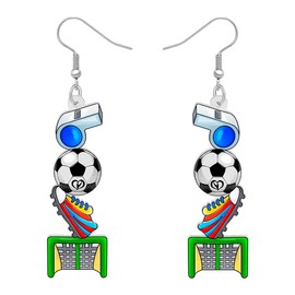 RAIDIN Cute Acrylic Sports Balls Dangle Hook Earrings Jewellery for Women Girls Table Tennis Ball Football Earrings Gifts for Sports Lovers, Acrylic, No Gemstone