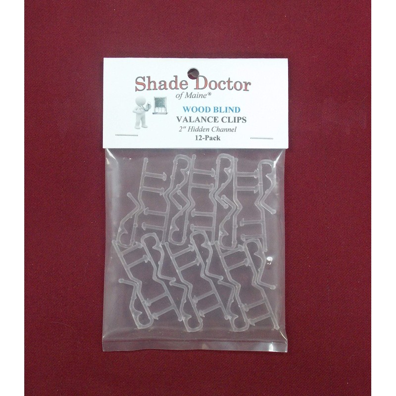 12 Pack of Hidden Channel VALANCE CLIPS for 2" WOOD