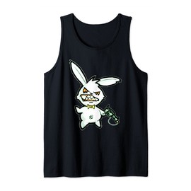 Crazy Loaded Pistol Psycho Bunny Shirt - Cartoon T-Shirt Tank Top, black