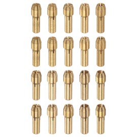 HARFINGTON 20pcs Brass Collet 0.5-3.2mm Brass Drill Chucks Mini Electric Grinder Quick Change Drill Chuck Bit Sets for Rotary Tools, 4.3mm Shank Diameter