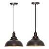 ALAISLYC 2 Pack Bronze Pendant Lights Kitchen Island Industrial Adjustable