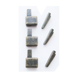 3 Sets #12 Metal Zipper Retainer Box and Insertion Pin,Zipper Bottom Stopper Sliders Repair Kit,Replace Broken Separating Zippers Kit (Bronze)