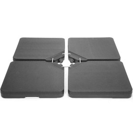Barton 4-Pieces Heavy-Duty Umbrella Base Stand Cantilever Offset Patio Umbrella Stand Square Base Plate Fill with Water or Sand (Black)