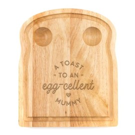 A Toast to an Egg-cellent Mummy Breakfast Egg Board - Birthday Mothers Day Gifts for Mum - Thank You Present Idea - Funny Engraved Pun Design