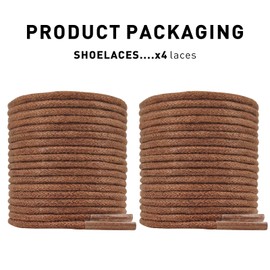 UamGlsob 2 Pairs Dress Shoelaces for Johnston and Murphy Men Oxford, 5/64''(2MM) Thin Waxed Shoe Laces Replacement Strings (Brown, 47"/120cm)