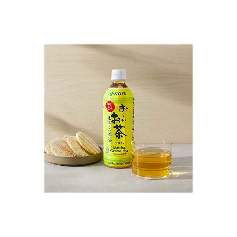 Ito En Oi Ocha Unsweetened Matcha Genmaicha Green Tea, 16.9
