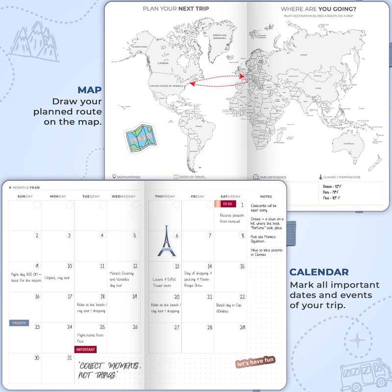 Clever Fox Travel Journal – Vacation Planner with Budget Plan,