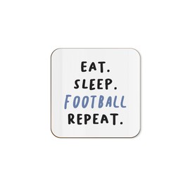 The Victorian Printing Co - Eat. Sleep. Football. Repeat - Birthday Single Coaster