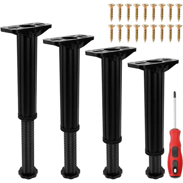 4 PCS Adjustable Furniture Support Feet, Plastic Adjustable feet Adjustable