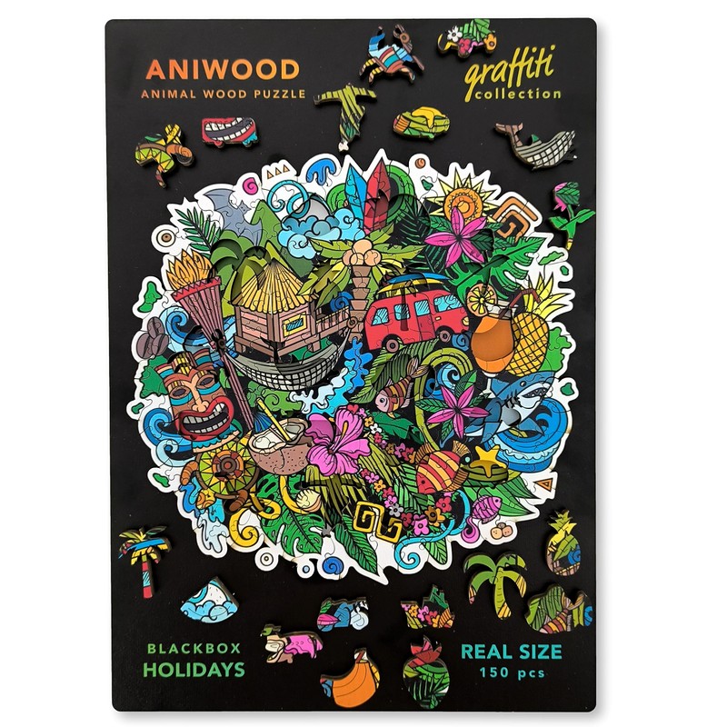 ANIWOOD Wooden Puzzle Adult Animals Die-Cut Lid, Life-Size Puzzle Box.