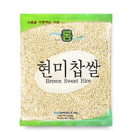 ROM AMERICA Sweet Sticky Glutinous Short Grain Brown Rice for Asian Cooking and Desserts - Risotto, Porridge, Healthy Breakfast Bowl, Soups, Pudding - 현미찹쌀 Hyeonmi Chapssal - 2 Pound (Pack of 1)