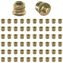 60 PCS Threaded Insert Nuts,Hex Socket Screw-in Nuts for Wooden Furnitures (M6)