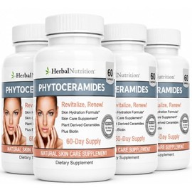 Phytoceramides Anti-Aging Skin Hydratrion Supplement, 240 Cápsulas | Rice-derived phytoceramides formulated to support skin hydration, elasticity, and