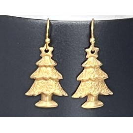 Etched Gold Brass christmas Dangle Earrings Holidays Christmas Festive Jewelry Earrings for Women #3298FE169