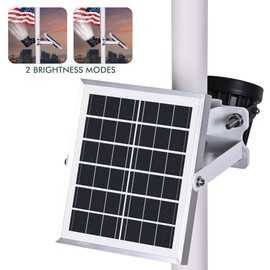 Flagpole Light Solar Powered,Auro 7 Solar Spot Light 7 LED for 1.5"-3.3" Poles,12H Dusk to Dawn Auto On/Off,5W Outdoor IP65 Waterproof,Multiuse on Landscape,Wall - Cold White