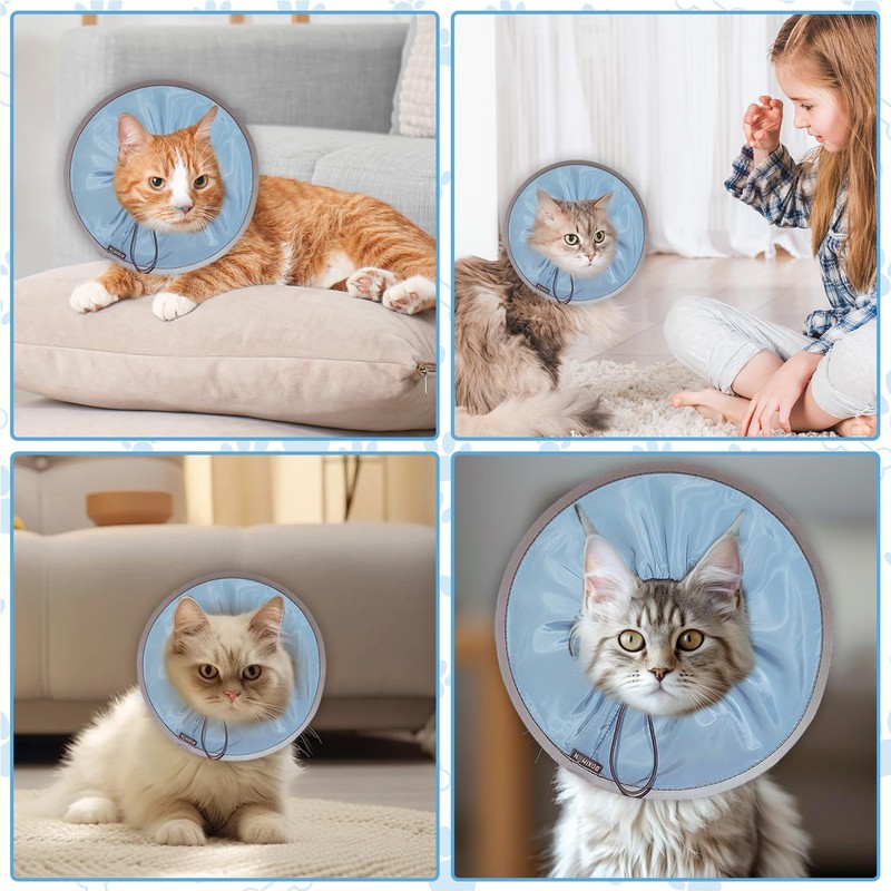Soft Cat Cone Collar, Adjustable Protective Cat Recovery Collar to