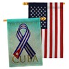 USA Decoration Pray for Cuba Burlap House Flag Pack Support