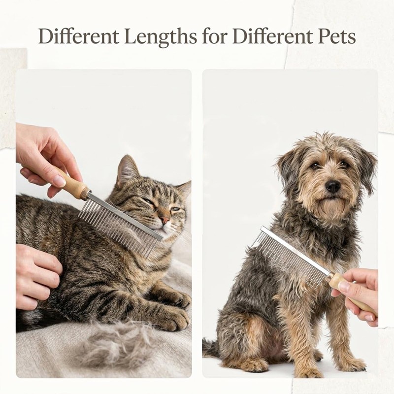 2 Pcs Cat Dog Comb, Dog Grooming Combs for Grooming