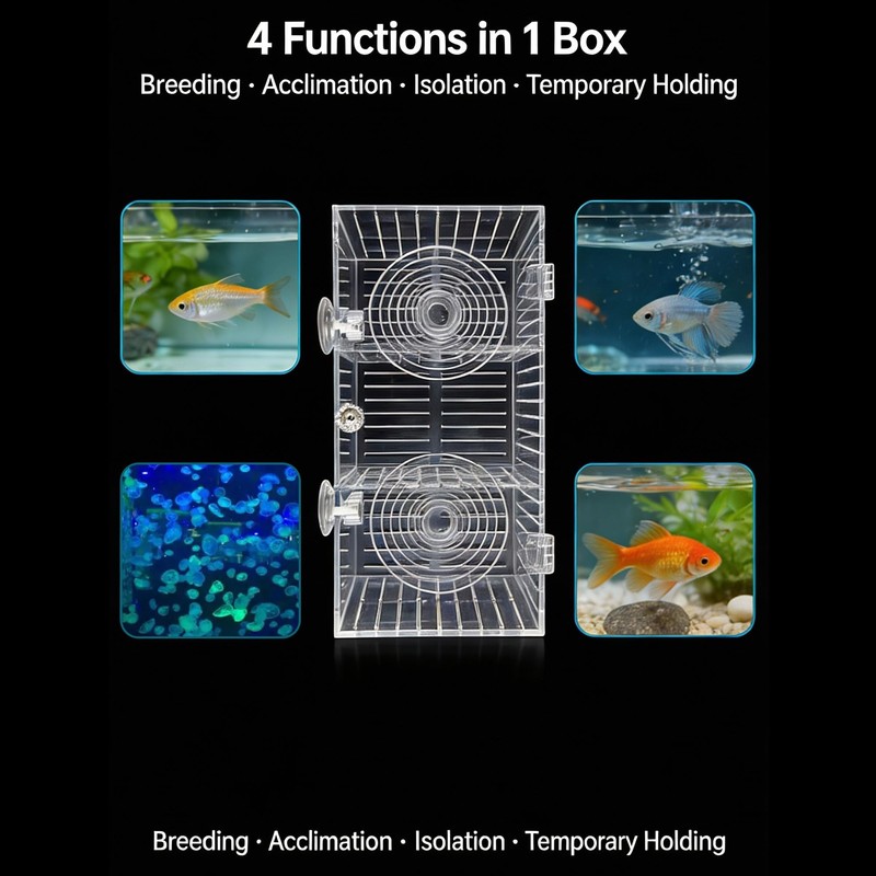 YHaurorise Acrylic Breeding Box Fish Trap Aquarium Container, Acclimation Isolation