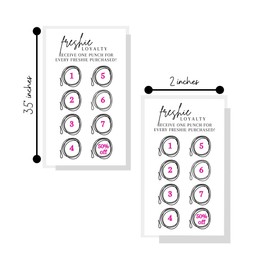 Freshie Loyalty Cards with Rope and Hot Pink | 50 Pack | 2" x 3.5" inches Business Card Size | Freshies Supplies | Customer Loyalty | White Card with Hot Pink