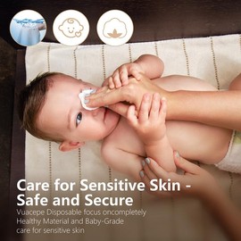 vuacepe Disposable Cotton Facial Towels, 600 Count Biodegradable Soft Dry Facial Tissue, Face Drying Towels for Skin Care, Makeup Remover, Disposable Face Cloths