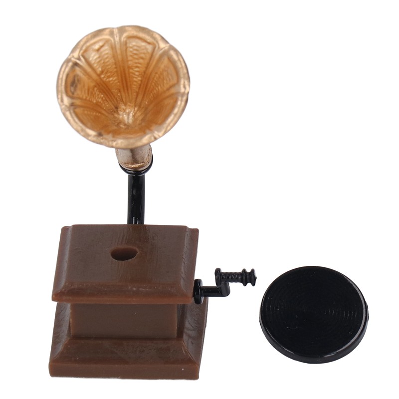 Dollhouse Phonograph 1:12 Scale Resin Alloy Vintage Style Exquisite Details