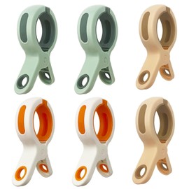 Large Clothes Pegs Set - Premium Beach Towel Clips, Strong Washing Line Pegs, Pool Cover & Sun Lounger Towel Clips, 6 Pack with 3 Colors