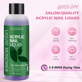 Acrylic Nail Kit- Salon Quality Pink Acrylic Powder and Liquid Set with Kolinsky Nail Brush for Home DIY Salon Nails Application