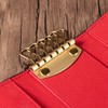 HANATORA Genuine Leather Key Case, Trifold, 2 Buttons, 6 Hooks,