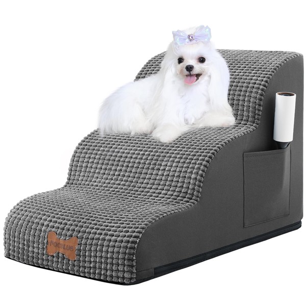 Dog Stairs for Small Dogs, Wide Pet Step with Removable