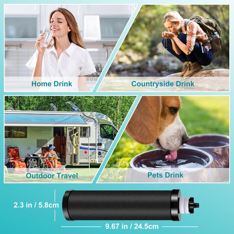 airkitrep Water Filter Replacement for Berkey, NSF42 Standard Activated Carbon