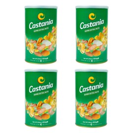 Castania BBQ Lebanese Mixed Nuts, Super Extra Mix with Pistachios, Almonds, Cashews, Hazelnuts, Peanuts, Pumpkin Seeds, Corn, and Chickpeas, 16oz (Pack of 4)