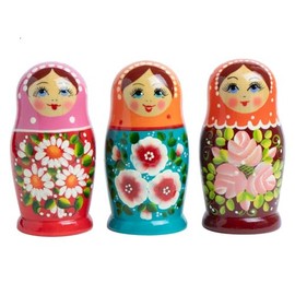rukauf Rossijanotschka Matryoschka Matryoshka Babushka Matryoshka 13 cm Height - 6 Wooden Dolls - Various Designs - Wooden Doll Matryoshka
