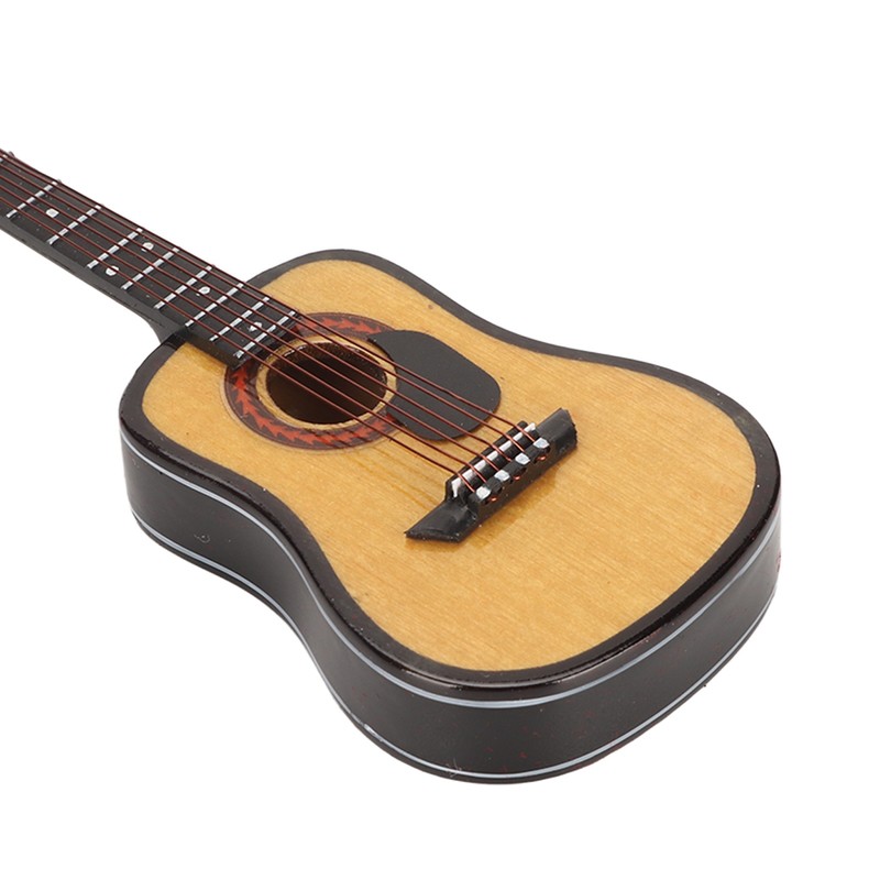 Miniature Wooden Guitar Model Exquisite Realistic Mini Musical Ornaments with