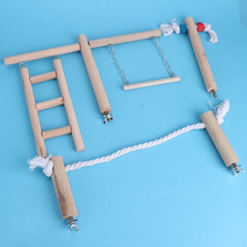 Pet Bird Parrot Chewing Biting Stand Toy Parrot Wood Climbing