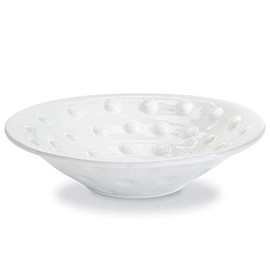 Mud Pie Raised Dot Centerpiece Serving Bowl, white, 3 1/2"" x 14"" dia (46000152)