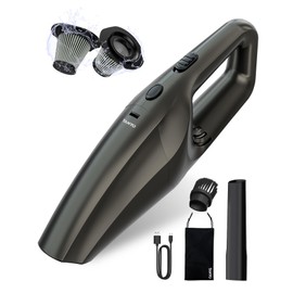TANYO Handstaubsauger Akku Kabellos, 120W Auto Staubsauger Stark Mit Saugleistung und Rostfreiem HEPA Filter, Wiederaufladbarer Mini Staubsauger Für Haus, Büro, Auto, Haustier, Staub