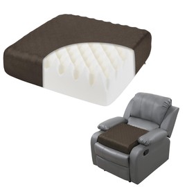 HOMBYS 5" Thick Egg Shaped Foam Recliner Chair Cushion for Elderly, Thicken & Extra Large Seat Cushion Cahir Pad for Couch, Armchair, Wheelchair for Easy to Stand Up & Reduce Hip & Lumbar Pain,Brown