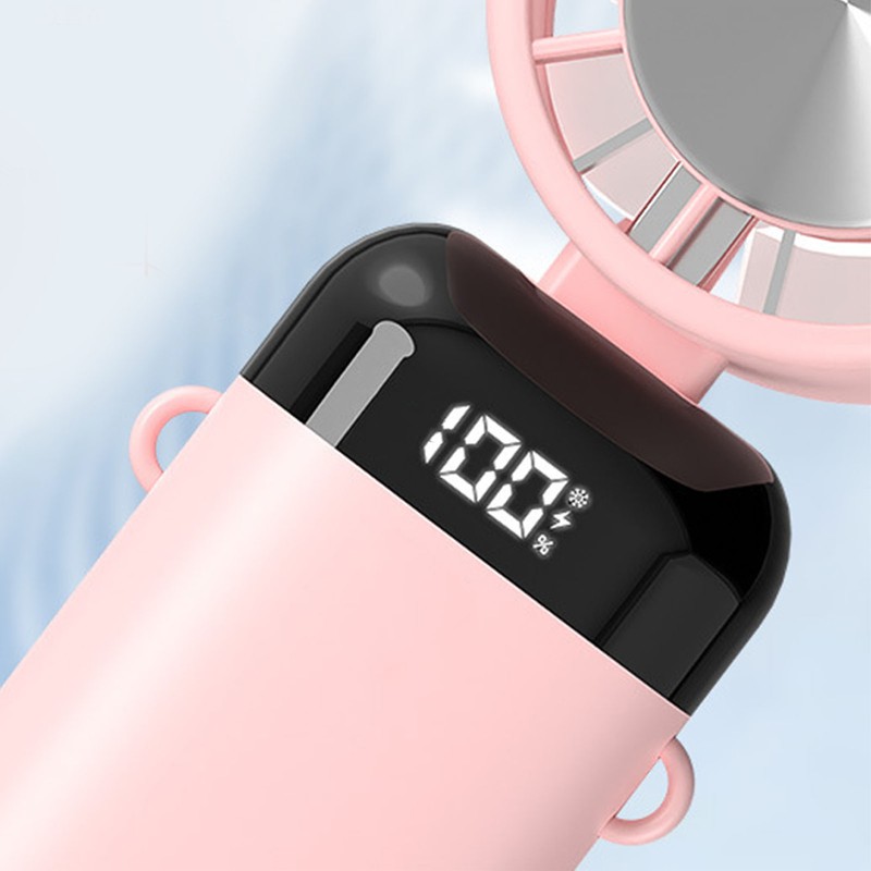 Folding Small Fan USB Rechargeable Fan Digital Display Portable Desktop