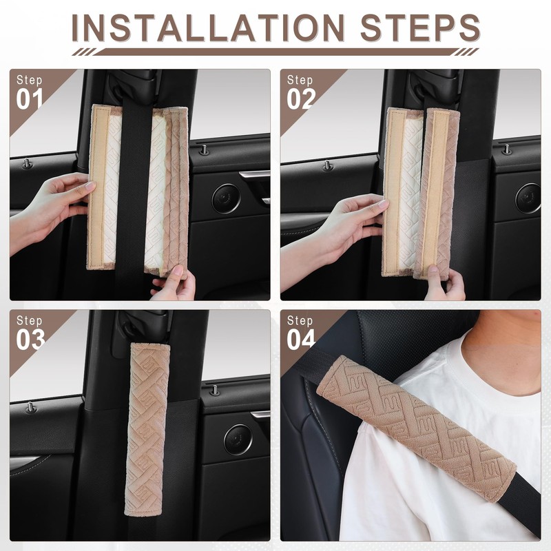 JUSTTOP 2-Pack Universal Car Seat Belt Pads Cover for A