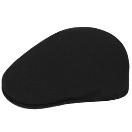 Kangol Wool 504 Flat Cap for Men and Women, Medium, Black/Gold