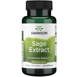 Swanson Sage Extract - Herbal Supplement Promoting Total-Body Health & Protection - Natural Formula for Overall Wellness Support - (100 Capsules, 160mg Each)
